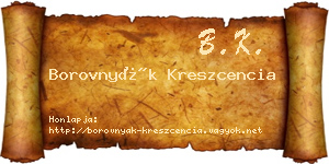 Borovnyák Kreszcencia névjegykártya